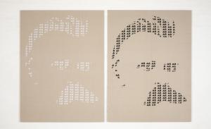 FN, 2018. Ricamo a mano su lino, 200 x 150 cm